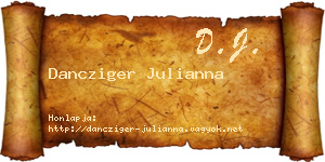 Dancziger Julianna névjegykártya